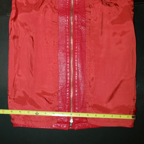 🔥RARE-VNTG-FLAWLESS 🔥SEXIEST RED LEATHER DRESS🔥 - Picture 16 of 16